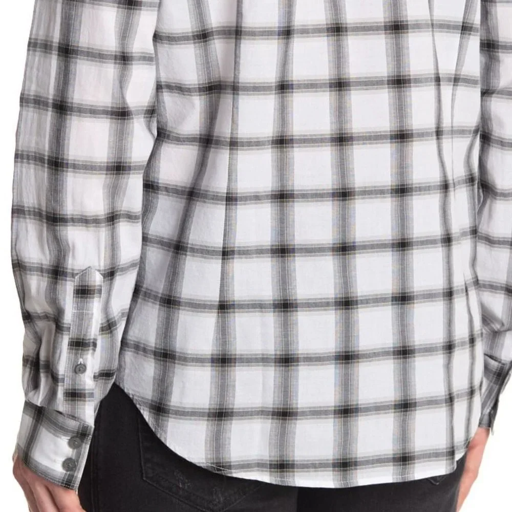 John Varvatos Star USA Men's Long Sleeve Windowpane Plaid Button Front Shirt - Picture 4 of 5